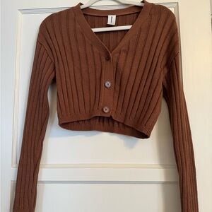 Cropped cardigan sweater